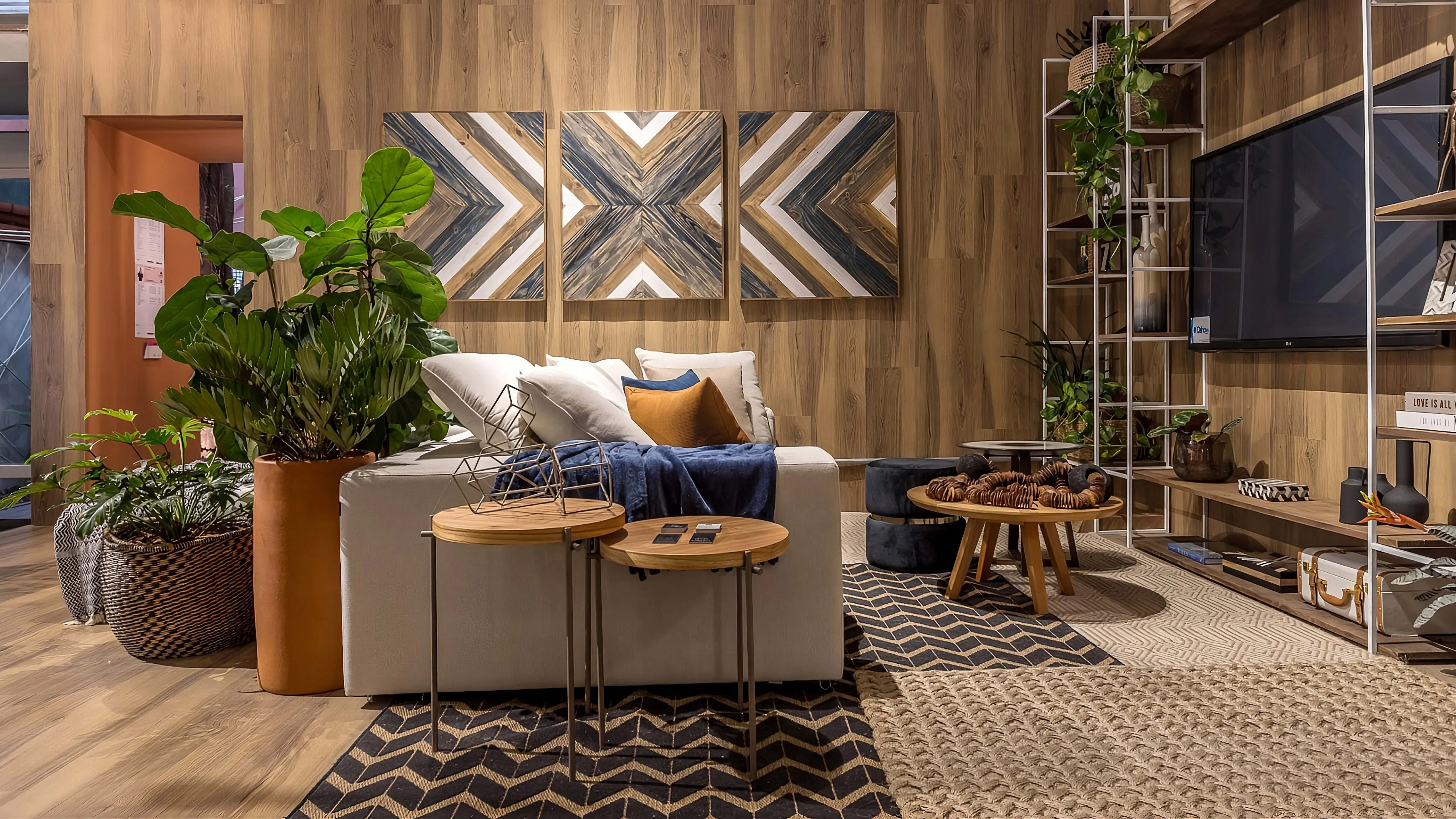 Projeto Morar Mais, sala residencial com piso laminado